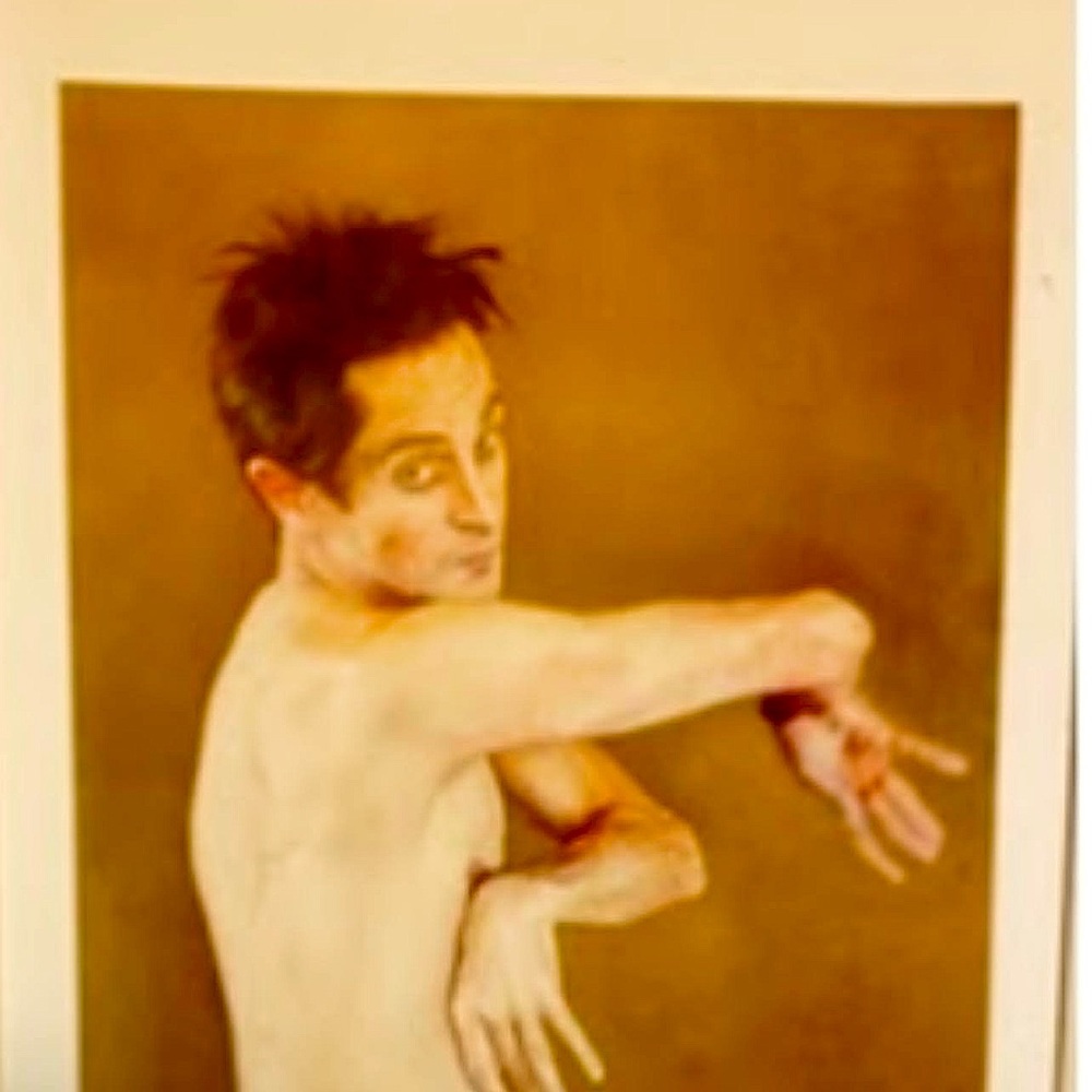 Signed print by artist John Kelly as Egon Schiele